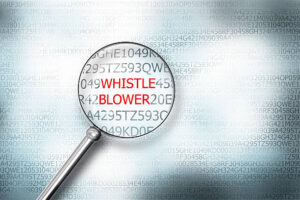 reading word whistle blower screen magnifying glass 3d illustration